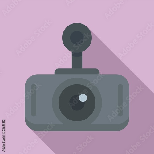 Modern car recorder icon. Flat illustration of modern car recorder vector icon for web design
