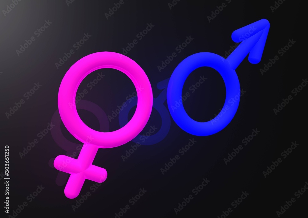 sex symbol and sign for men and women 3d rendering sex symbol and sign for men and women 3d rendering