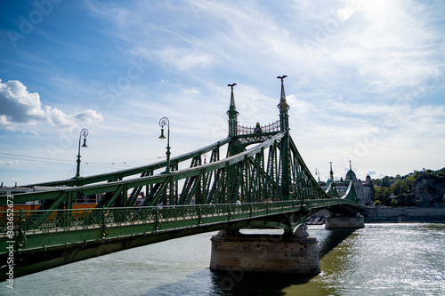 Freedom Bridge, Budapest. Sunny day