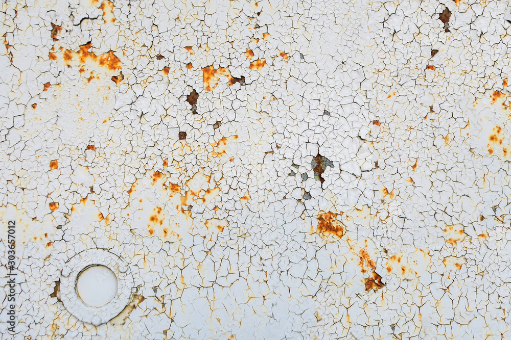 Rust, peeling paint. Cracked paint on the metal. The background on the topic of rust. Corrosion. The texture is seamless. Rust, peeling paint. Cracked paint on the metal. The background on the topic of rust. Corrosion. The texture is seamless.