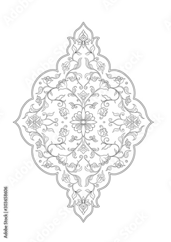Eastern ethnic motif, traditional muslim ornament. Element for design. Vector illustration