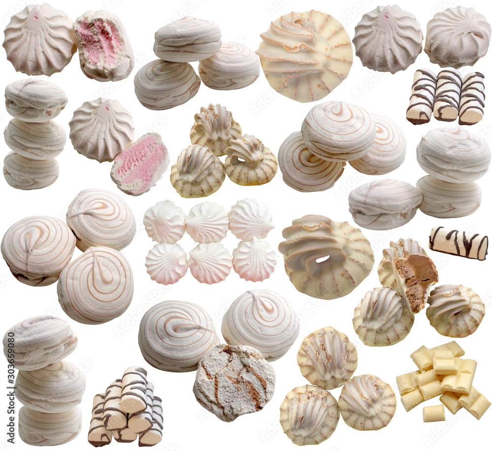 Marshmallows isolated on white. Marshmallows isolated on white.
