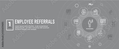 Employee Referrals Icon Set & Web Header Banner