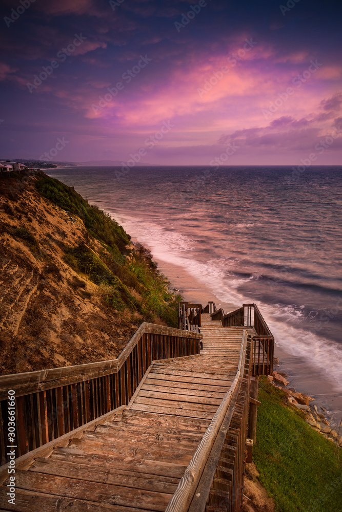 Stairway to the Beach in Cardiff by the Sea, CA