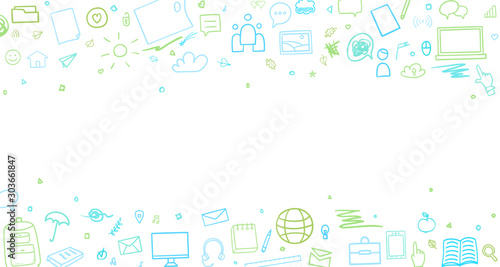 Back to school. Abstract pattern with school supplies. Graphic paper background. Education concept