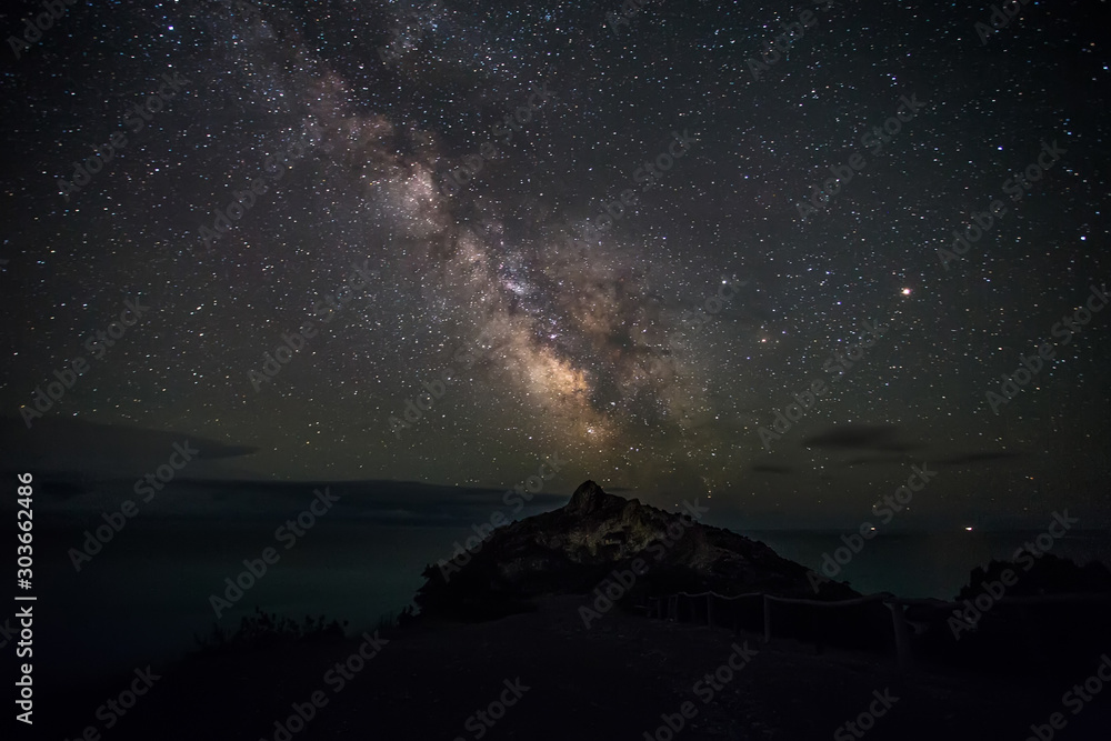 milky way over the sea, the starry sky