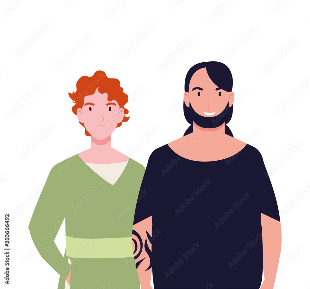 men with different poses on white background men with different poses on white background