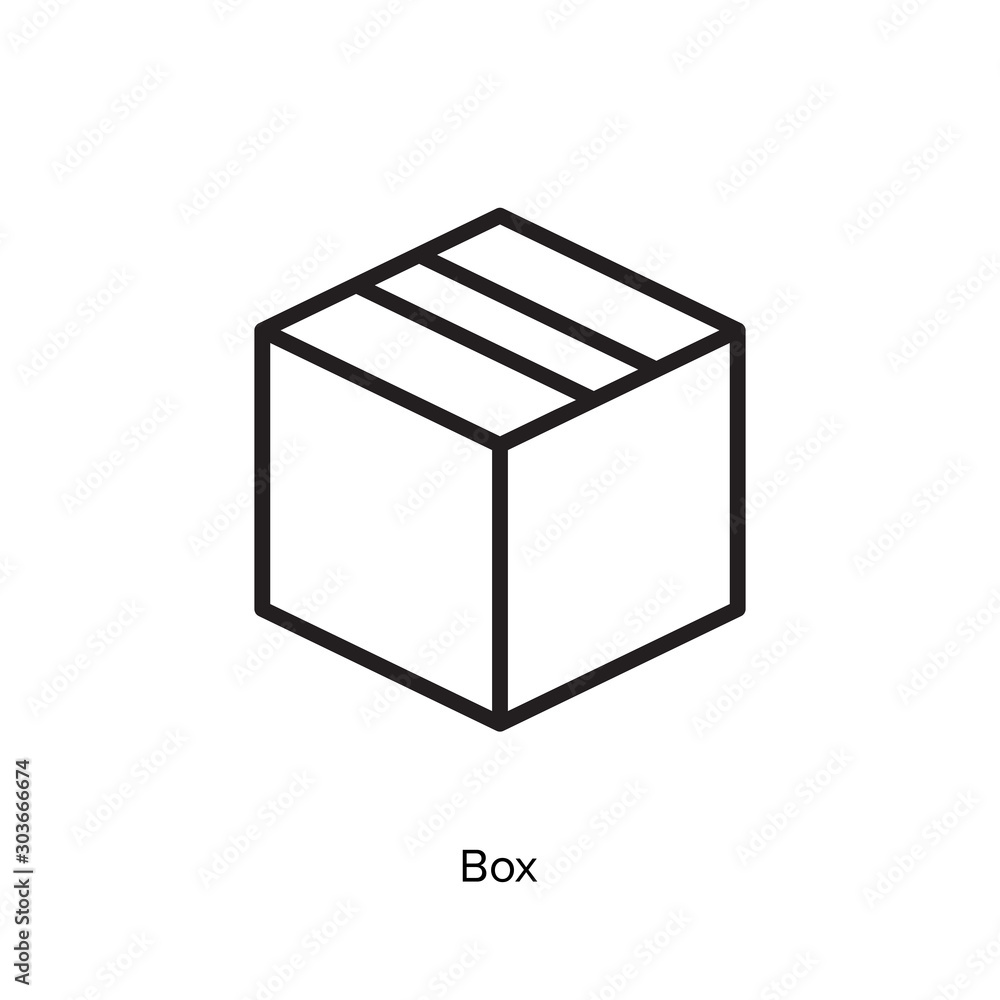Box icon vector delivery illustration on white background Box icon vector delivery illustration on white background