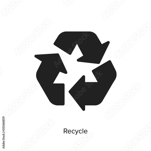 Recycle icon vector illustration on white background