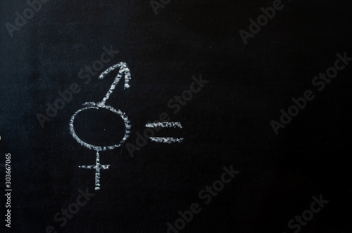 chalk on the Board male and female