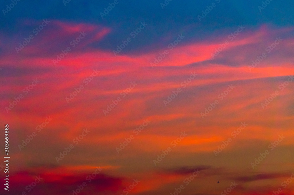 夕暮れ空の染まる雲DSC2598