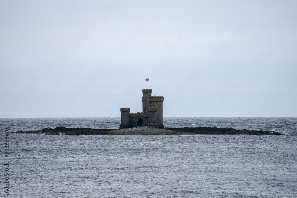St Mary's Isle also known as Conister Rock or the Tower of Refuge is a partially submerged reef in Douglas Bay on the Isle of Man