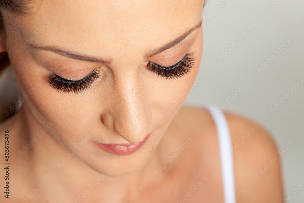 Woman Eyes with Long Eyelashes. Eyelash Extension. Beautiful Lashes.