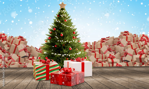 Christmas tree with present...