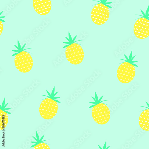 pineapples summer fruit pattern vector background