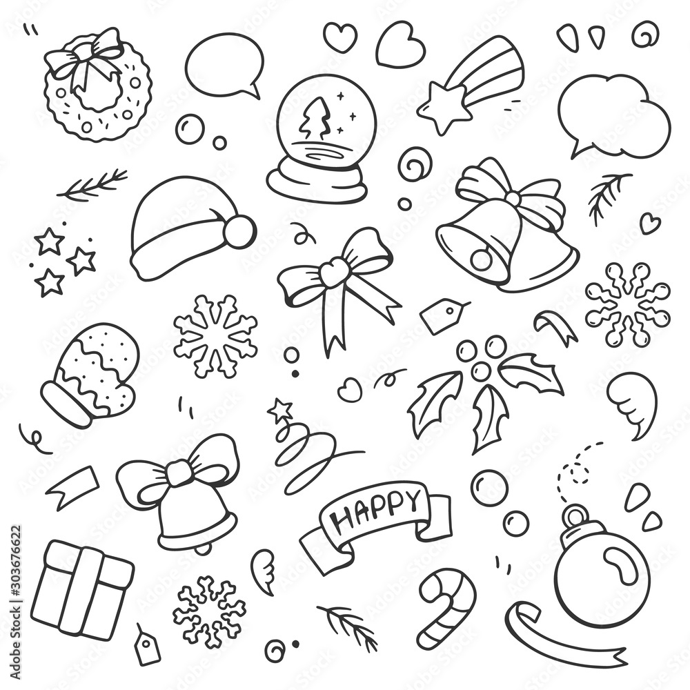 Christmas cute doodle. Vector illustration Christmas cute doodle. Vector illustration