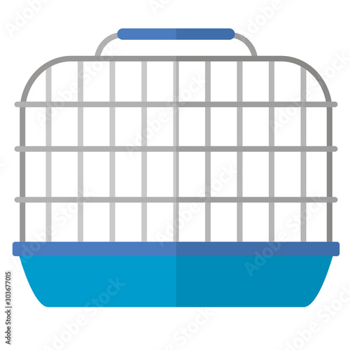 Flat cartoon hamster cage