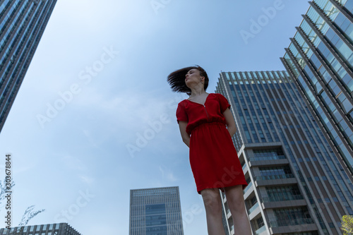 young woman in the city