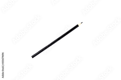 Colored black pencil isolated on a white background.