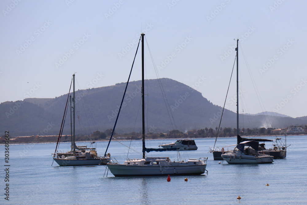 yachts in the harbor