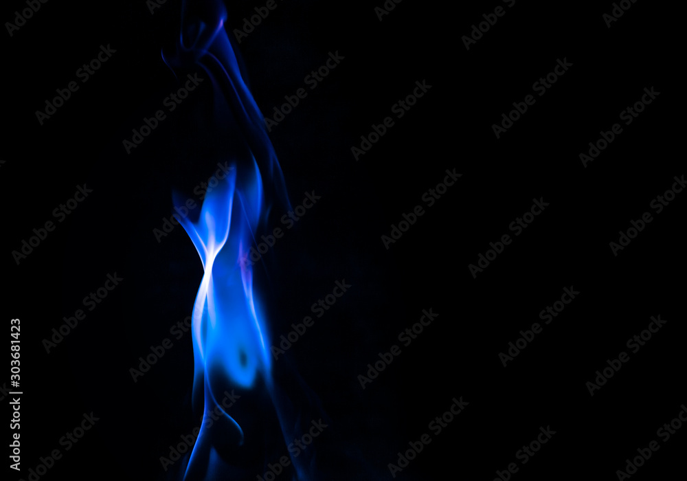 Fire forms with hole abstraction in black background