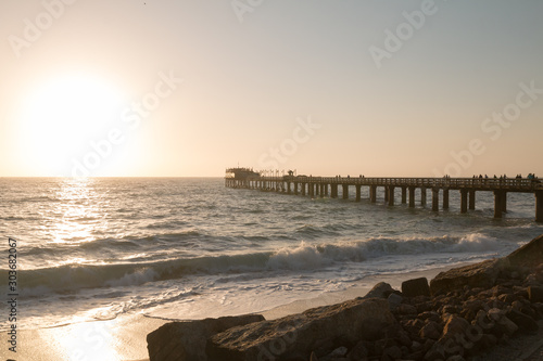 Sunset at the Jetty in Swakopmund  Namibia  Africa