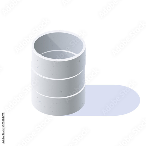 Concrete ring icon in flat style, vector