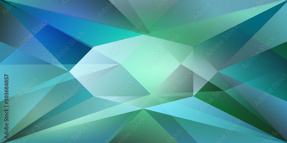 Obraz premium Abstract crystal background with refracting light and highlights in light blue colors