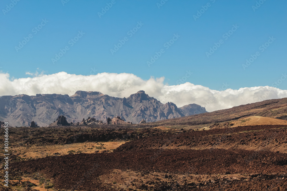 lava fields at the foot of Teide volcano, Canary Islands