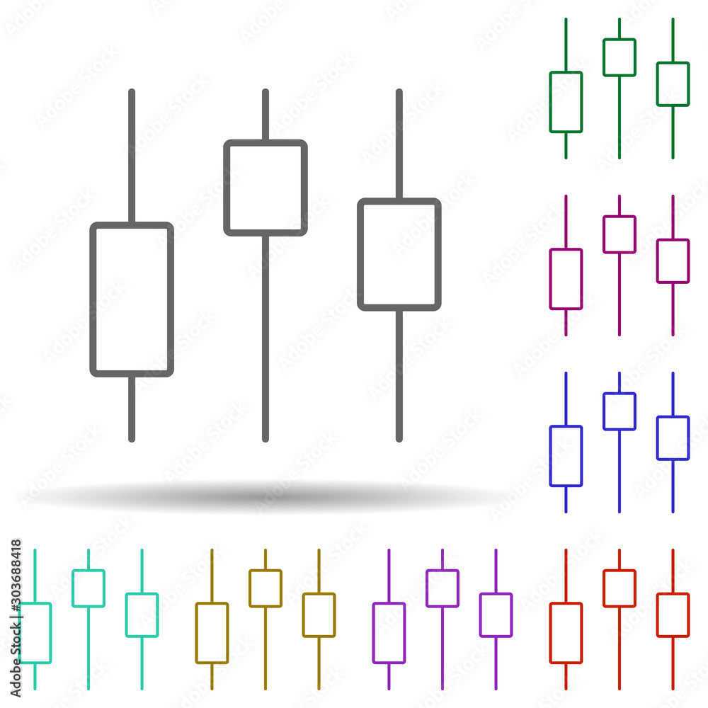 Stock chart line multi color icon. Simple thin line, outline vector of chart and diagram icons for ui and ux, website or mobile application Stock chart line multi color icon. Simple thin line, outline vector of chart and diagram icons for ui and ux, website or mobile application