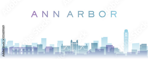 Ann Arbor Transparent Layers Gradient Landmarks Skyline