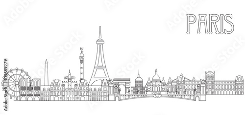 Paris Skyline line art 2