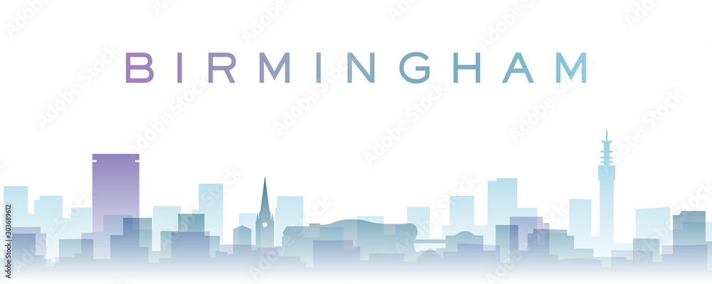 Birmingham Transparent Layers Gradient Landmarks Skyline