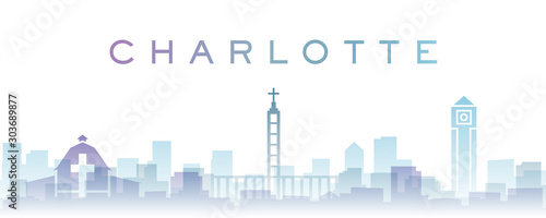 Charlotte Transparent Layers Gradient Landmarks Skyline