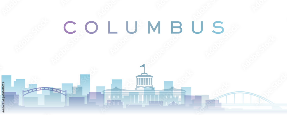 Columbus Transparent Layers Gradient Landmarks Skyline