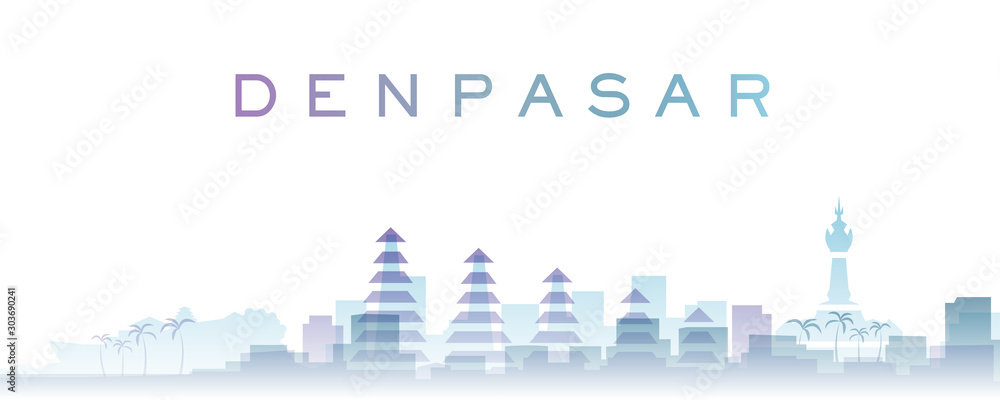 Denpasar Transparent Layers Gradient Landmarks Skyline