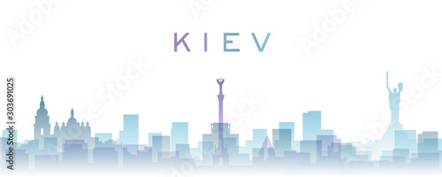 Kiev Transparent Layers Gradient Landmarks Skyline