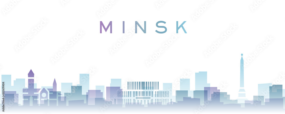 Minsk Transparent Layers Gradient Landmarks Skyline