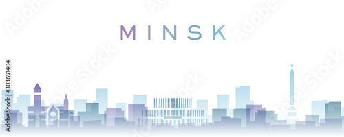 Minsk Transparent Layers Gradient Landmarks Skyline