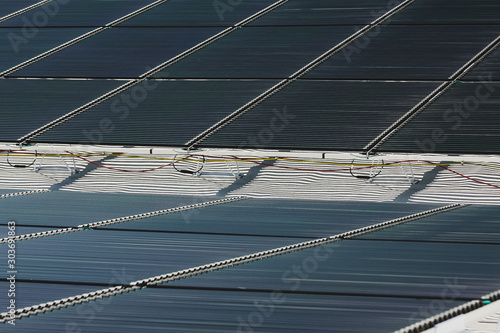 Foto Round tubular solar panels on a top of a factory roof