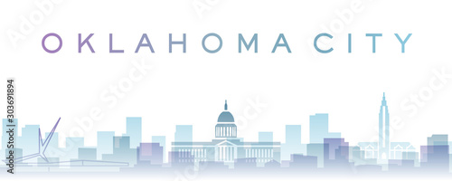 Oklahoma City Transparent Layers Gradient Landmarks Skyline
