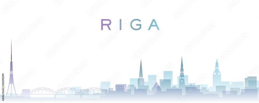 Riga Transparent Layers Gradient Landmarks Skyline