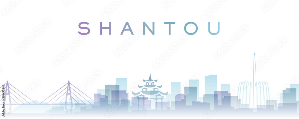 Shantou Transparent Layers Gradient Landmarks Skyline