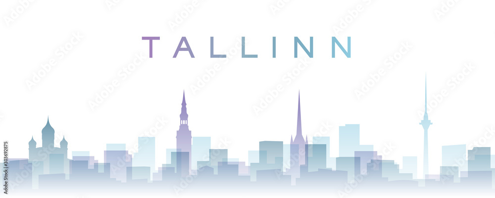 Tallinn Transparent Layers Gradient Landmarks Skyline