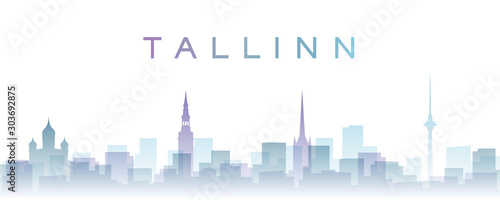 Tallinn Transparent Layers Gradient Landmarks Skyline