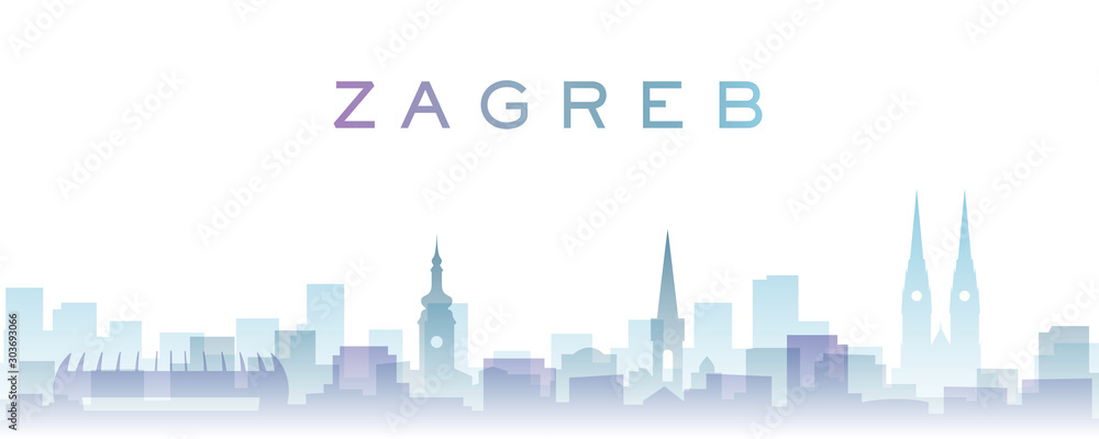 Zagreb Transparent Layers Gradient Landmarks Skyline