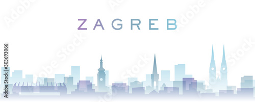 Zagreb Transparent Layers Gradient Landmarks Skyline photo