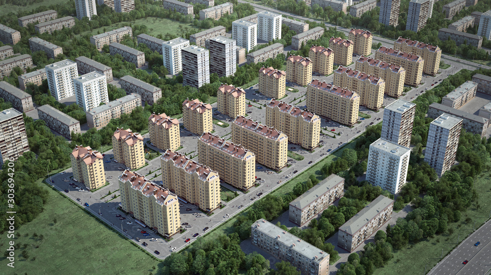 Фотография Residental complex. City Aerials.