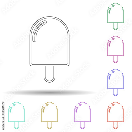 Ice cream multi color icon. Simple thin line, outline vector of ice cream icons for ui and ux, website or mobile application