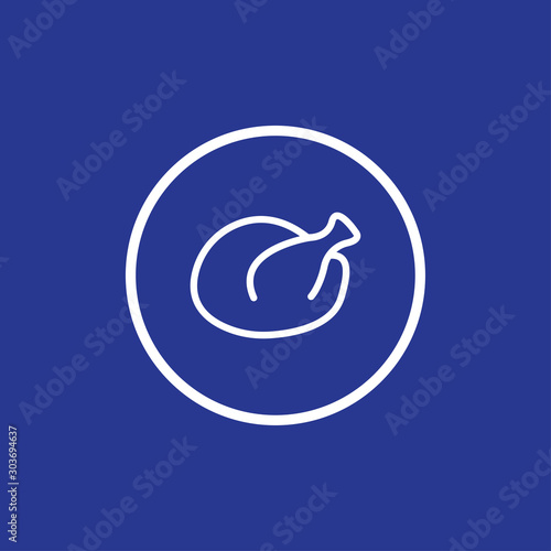 Chicken outline icon illustration isolated vector sign symbol